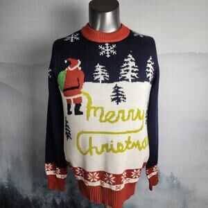 Tipsy Elves "Yellow Snow" Ugly Christmas Knit Sweater | Men's Medium